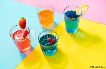 Closeup of decorated cocktail summer drink