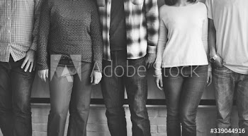 Closeup of diverse friends standing together