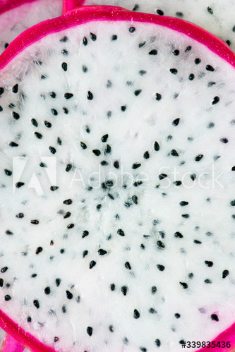 Closeup of dragon fruit slice background
