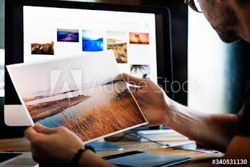 Closeup of hands showing landscape view photo