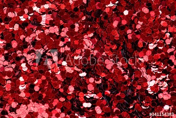 Closeup of red octagon shaped decorative papers closeup