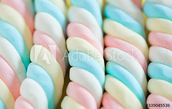 Closeup of twisted marshmallow background