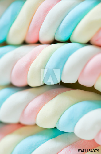 Closeup of twisted marshmallow background
