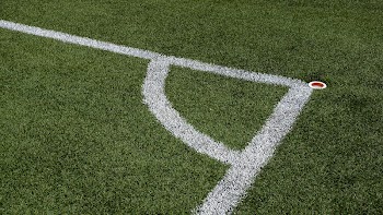 Closeup on corner line of a football | Free Photo - rawpixel