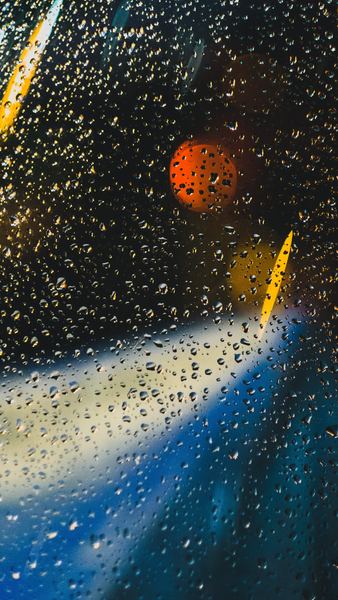 closeup photo of water dew on window