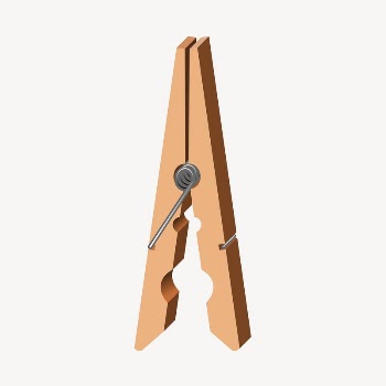 Clothes peg sticker, object illustration | Free PSD - rawpixel