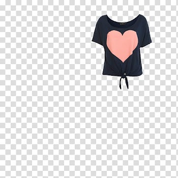 Clothes, women's black and pink heart graphic shirt transparent background PNG clipart