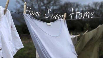 Clothesline aesthetic banner template, home | Free PSD Template - rawpixel