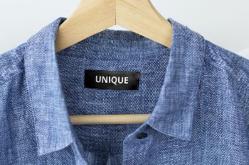 Clothing label mockup, blue linen | Free PSD Mockup - rawpixel