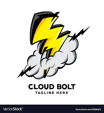 cloud and bolt logo design