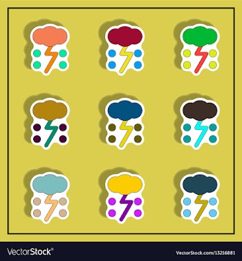 Cloud and lightning sticker weather sticker vector image