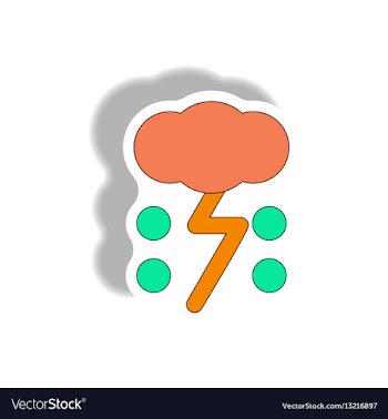 Cloud and lightning sticker weather sticker vector image