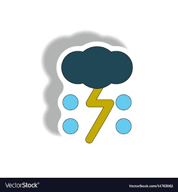 Cloud and lightning sticker weather sticker vector image