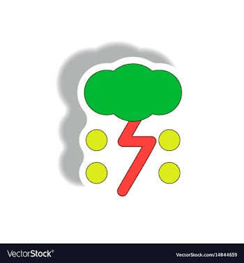 Cloud and lightning sticker weather sticker vector image
