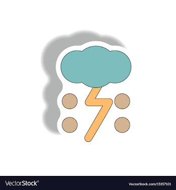 Cloud and lightning sticker weather sticker vector image