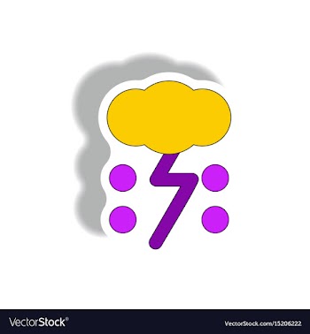 Cloud and lightning sticker weather sticker vector image