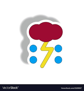 Cloud and lightning sticker weather sticker vector image