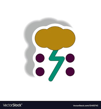 Cloud and lightning sticker weather sticker vector image