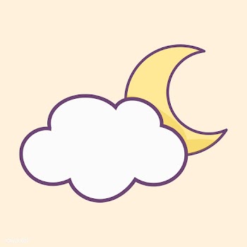 Cloud and moon icon vector | Free stock vector - 515497