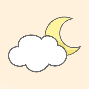 Cloud and moon icon vector | Free stock vector - 515591