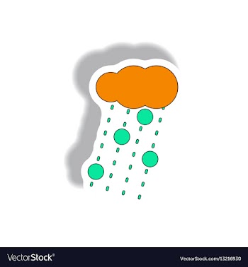Cloud and rain with volcanic elements weather vector image