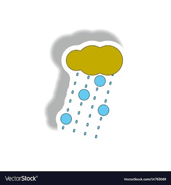 Cloud and rain with volcanic elements weather vector image