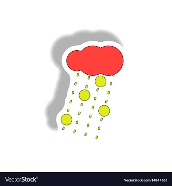 Cloud and rain with volcanic elements weather vector image