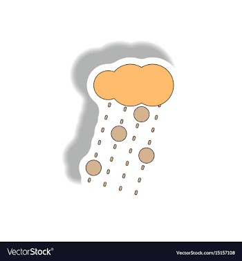 Cloud and rain with volcanic elements weather vector image