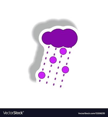 Cloud and rain with volcanic elements weather vector image