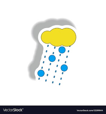 Cloud and rain with volcanic elements weather vector image