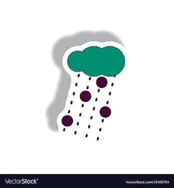 Cloud and rain with volcanic elements weather vector image