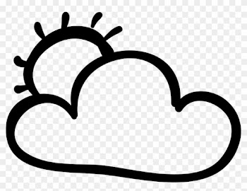 Cloud And Sun Hand Drawn Outlines Comments - Hand Drawn Cloud Png