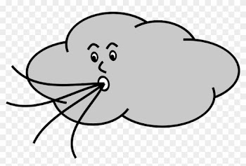 Cloud Blowing Wind Clip Art - Cartoon Wind Blowing