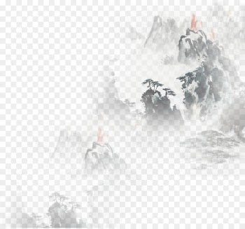 Cloud Chinoiserie Mountain - Painting effect of Chinese Feng mountain 