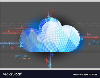 Cloud computing on a gray vector image