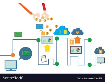 Cloud computing security concept technology update vector image