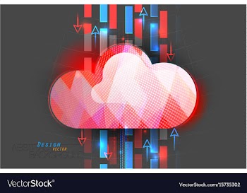 Cloud computing status scene vector image