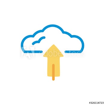 cloud computing with arrow upload lineal color style