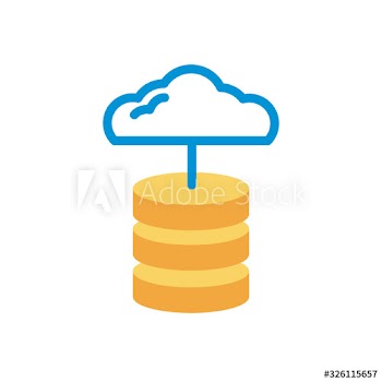 cloud computing with data disks lineal color style
