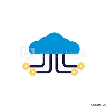 cloud computing with lines network lineal color style