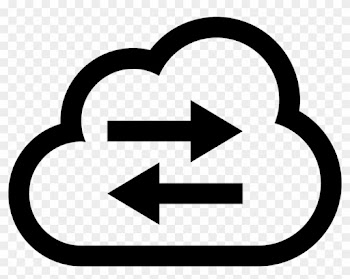Cloud Connection Symbol With Two Arrows To Opposite - Connection Icon Free