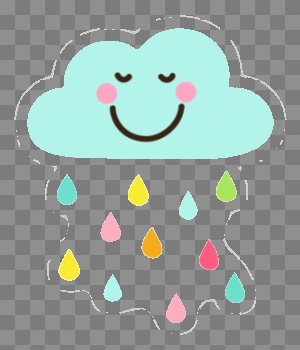 Cloud Cool Rain Drops Clip Art Cute Happy With Colorful Png - AZPng