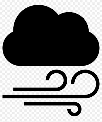 Cloud Dark Shape And Wind Lines Of Weather Interface - Icono Vientos