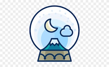 Cloud Decorate Decoration Moon Mountain Snowglobe Icon, - Icon