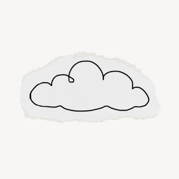 Cloud doodle clipart, ripped paper | Free PSD - rawpixel