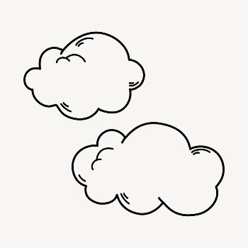 Cloud doodle collage element, cute | Free Vector Illustration - rawpixel