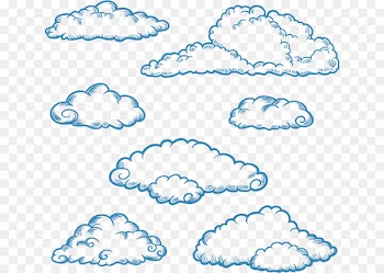Cloud Drawing Download Euclidean vector - Hand-painted clouds contour 
