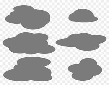 Cloud Drawing Line Art - Spooky Clouds Clip Art