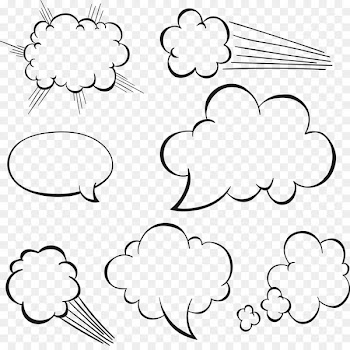 Cloud Drawing Speech balloon - Vector white explosion effect 