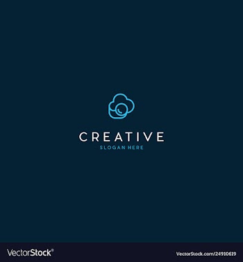 Cloud eye photography creative techno logo vector image